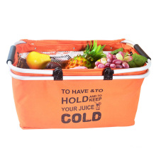 HOT SALE folding shopping basket cooler Aluminum frame folding collapsible picnic cooler bag